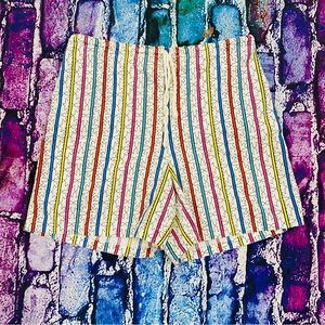 Vintage unisex 80’s Eber San Francisco striped rainbow shorts size Large